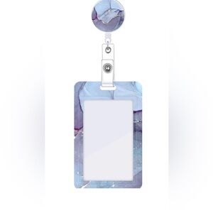 Purple Marble Retractable Heavy Duty Badge Holder with Clip